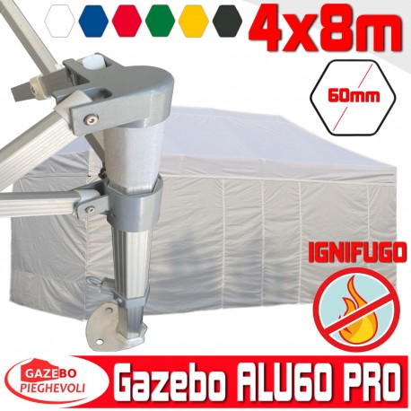 Gazebo ALLUMINIO 3x4,5m -PIEGHEVOLE PORTATILE pvc ALLUMINIO 60MM