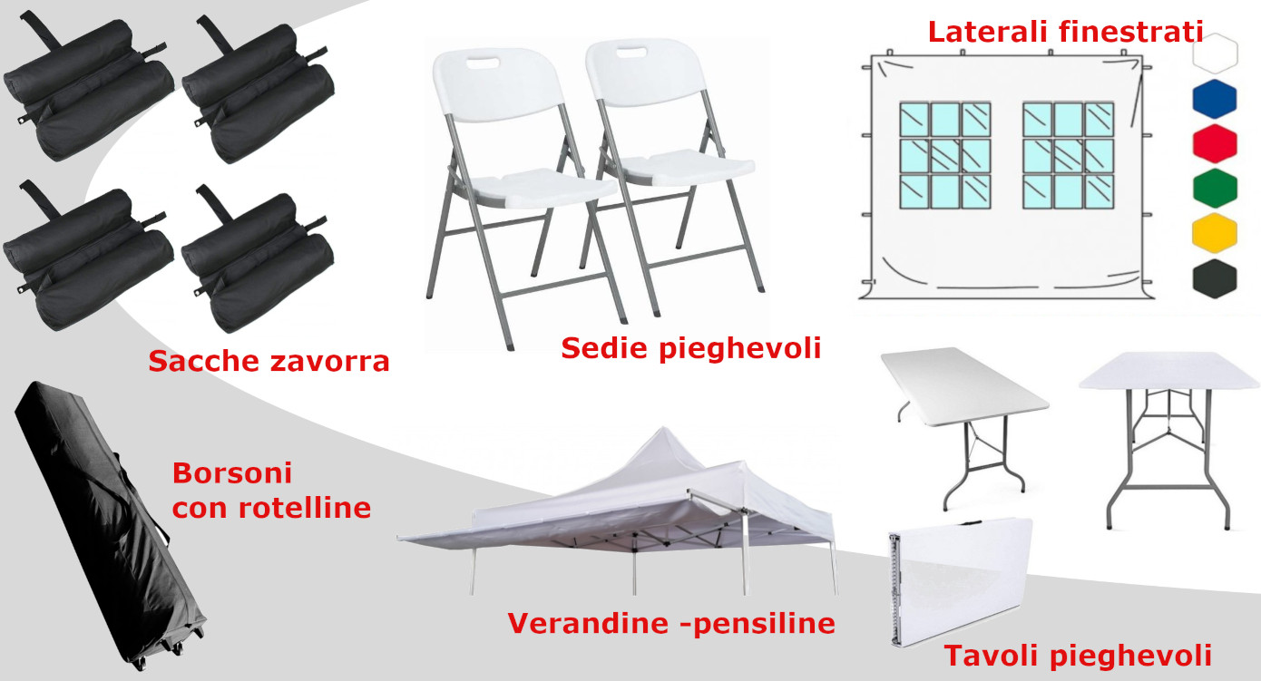 accessori gazebo pieghevole professionale sacche zavorra gazebopieghevoli