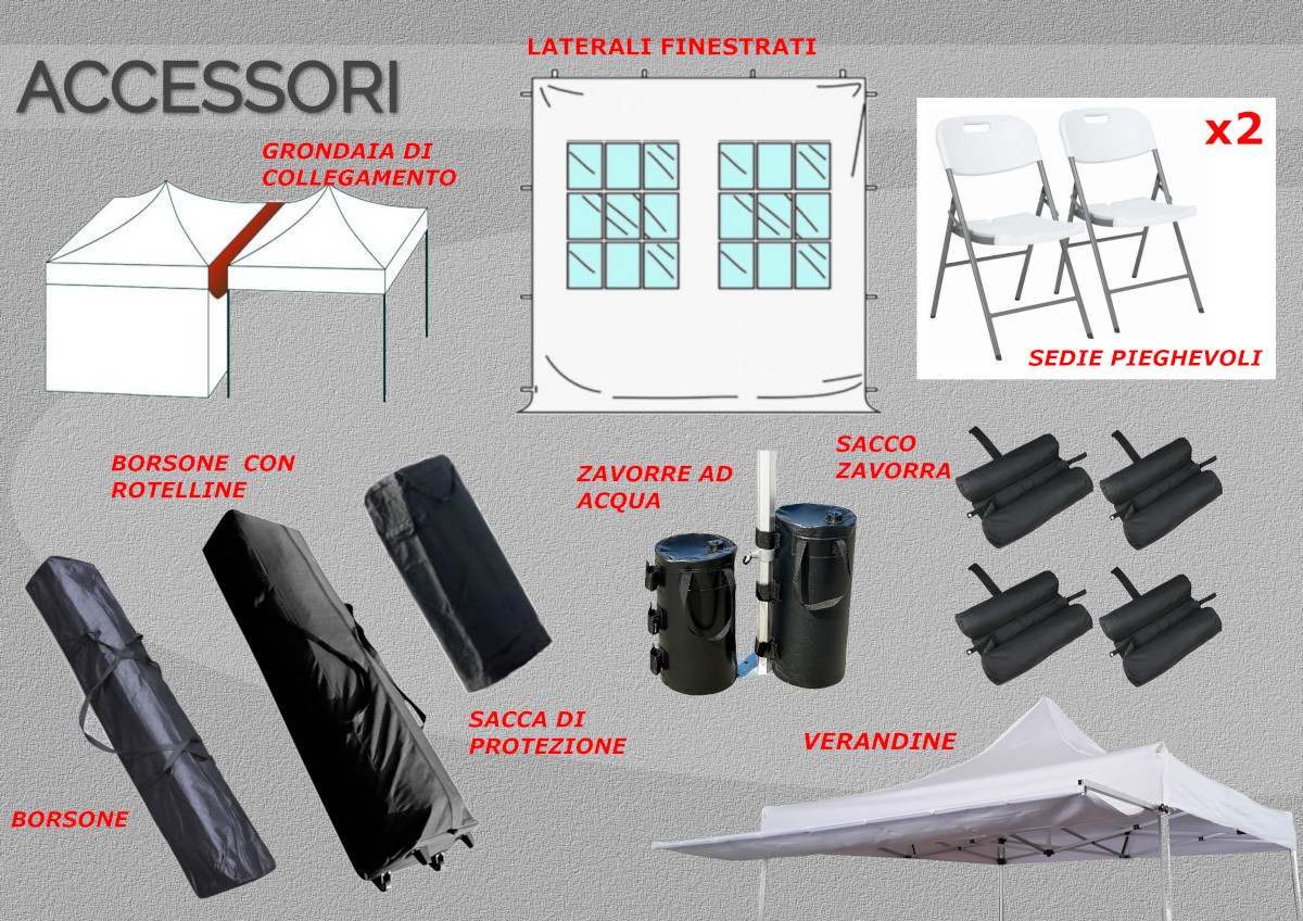 accessori gazebo pieghevoli pieghevoli