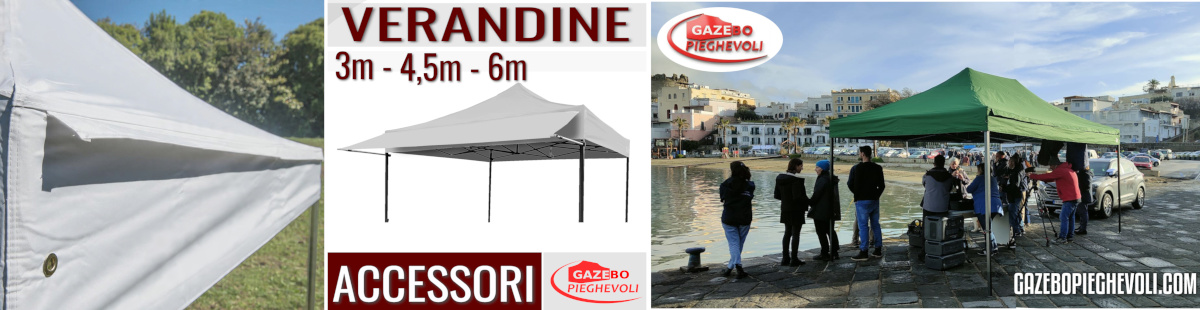 verandine per gazebo pieghevoli con predisposizione