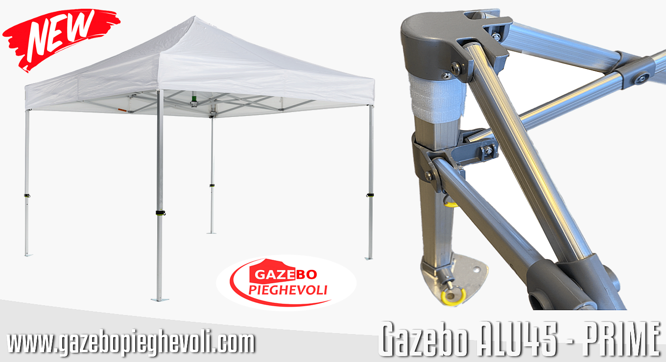 gazebo pieghevole alluminio portatile retrattile eventi feste stand chiosco mercato mercatini tensolux