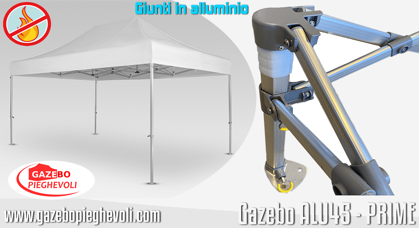 gazebo pieghevole alluminio portatile retrattile eventi feste stand chiosco mercato mercatini tensolux