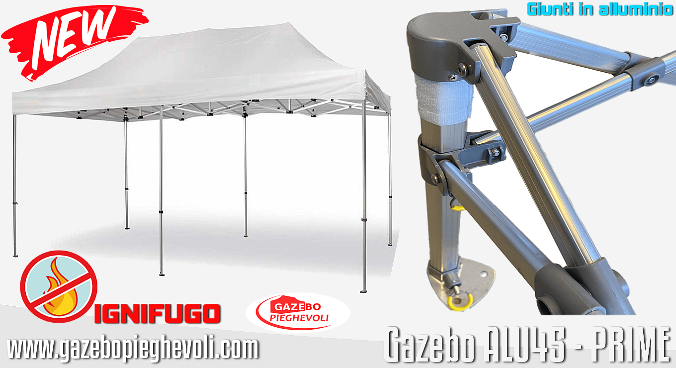 gazebo pieghevole 3x6 metri alluminio PVC