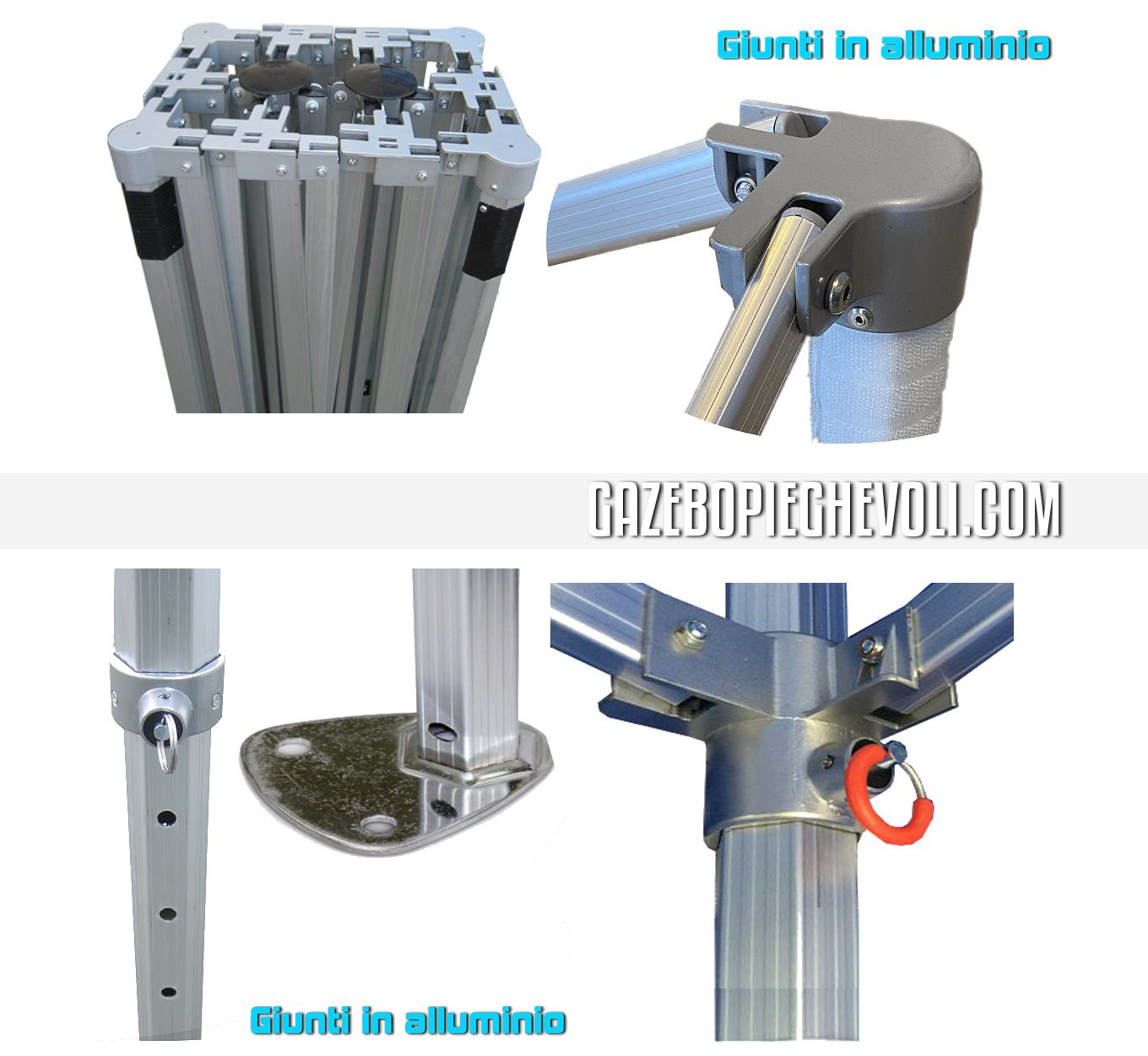 gazebo pieghevole alluminio portatile re
