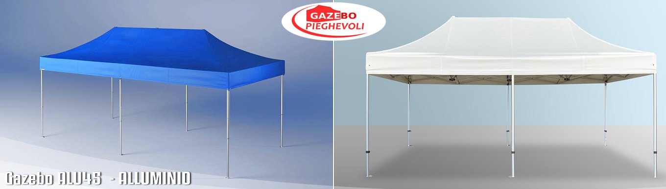gazebo pieghevole alluminio portatile retrattile eventi feste stand chiosco mercato mercatini