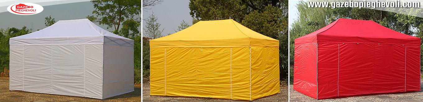 gazebo pieghevole alluminio portatile retrattile eventi feste stand chiosco mercato mercatini tensolux