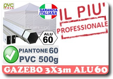 GAZEBO 3X3M IN ALLUMINIO IL PIU PROFESSIONALE EVENTI pieghevole portatile con laterali